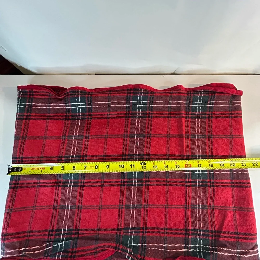 2 William Sonoma Red Tartan Table Runners - Holiday Dining Decor